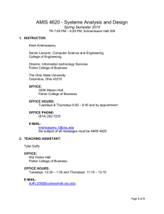 AMIS 4620 - Systems Analysis and Design Spring Semester 2015