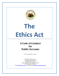 The Ethics Act  A Code of Conduct