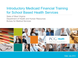 Introductory Medicaid Financial Training for School Based Health Services