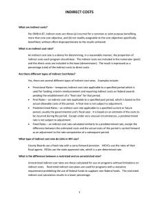 INDIRECT COSTS