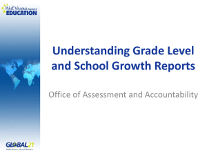 Understanding Grade Level and School Growth Reports Office of Assessment and Accountability