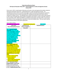Policy Review/Revision Matrix