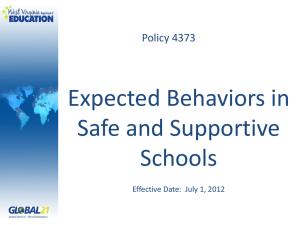 Expected Behaviors in Safe and Supportive Schools Policy 4373