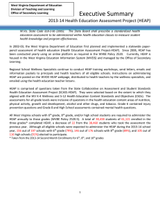 Executive Summary 2013-14 Health Education Assessment Project (HEAP)