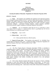 126CSR42 TITLE 126 LEGISLATIVE RULE BOARD OF