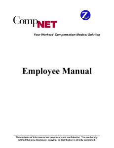 Employee Manual  Your Workers’ Compensation Medical Solution