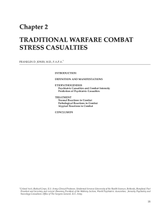 Chapter 2 TRADITIONAL WARFARE COMBAT STRESS CASUALTIES