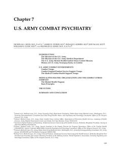 Chapter 7 U.S. ARMY COMBAT PSYCHIATRY