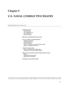 Chapter 9 U.S. NAVAL COMBAT PSYCHIATRY