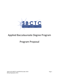 Applied Baccalaureate Degree Program  Program Proposal