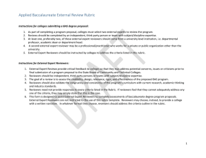 Applied Baccalaureate External Review Rubric