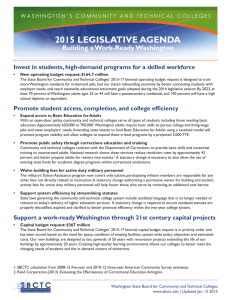 2015 LEGISLATIVE AGENDA Building a Work-Ready Washington