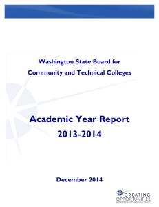 Academic Year Report 2013-2014 Washington State Board for Community and Technical Colleges