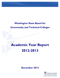 Academic Year Report 2012-2013 Washington State Board for Community and Technical Colleges