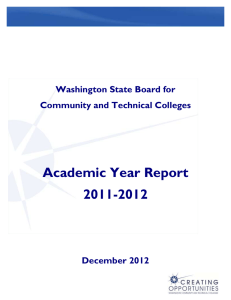 Academic Year Report 2011-2012 Washington State Board for Community and Technical Colleges