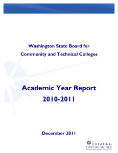 Academic Year Report 2010-2011 Washington State Board for Community and Technical Colleges