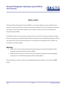 Personnel Management Information System (PMIS) Data Dictionary  PPMS to PMIS