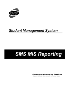 SMS MIS Reporting Student Management System  Center for Information Services