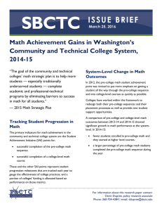Math Achievement Gains in Washington’s and Technical College System, 2014-15 Community