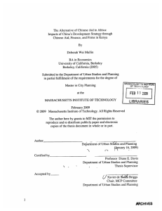 The  Alternative  of Chinese  Aid in ... Impacts  of China's Development  Strategy  through