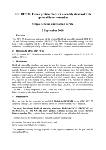 BBF RFC 37: Fusion protein BioBrick assembly standard with