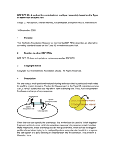 BBF RFC 28: A method for combinatorial multi-part assembly based... IIs restriction enzyme AarI