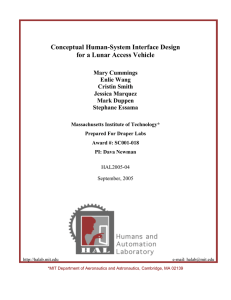 Conceptual Human-System Interface Design for a Lunar Access Vehicle Mary Cummings