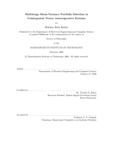 Multistage Mean-Variance Portfolio Selection in Cointegrated Vector Autoregressive Systems Melanie Beth Rudoy