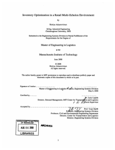 Inventory Optimization in a Retail  Multi-Echelon  Environment