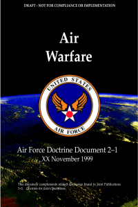 Air Warfare Air Force Doctrine Document 21 XX November 1999