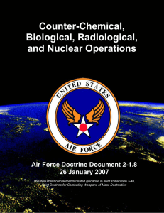 Counter-Chemical, Biological, Radiological, and Nuclear Operations Air Force Doctrine Document 2-1.8