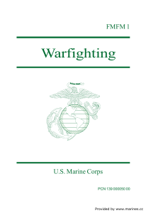 Warfighting FMFM 1 U.S. Marine Corps PCN 139 000050 00