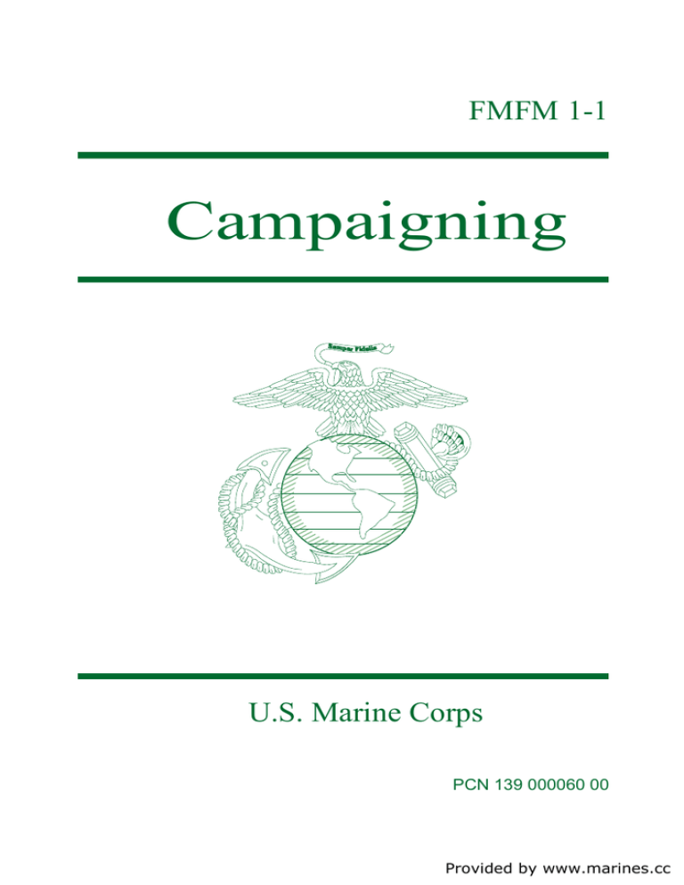 Campaigning FMFM 1-1 U.S. Marine Corps PCN 139 000060 00