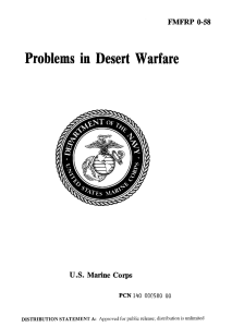 Problems in Desert Warfare U.Se Marine FMFRP 0-58 Corps