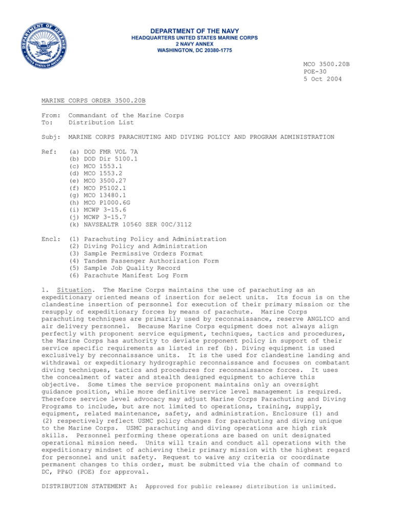 MCO 3500.20B POE-30 5 Oct 2004