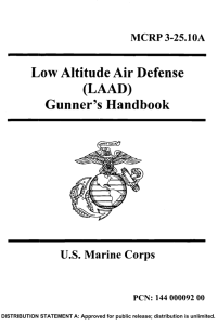 Gunner's Handbook Low Altitude Air Defense (LAAD) U.S. Marine Corps