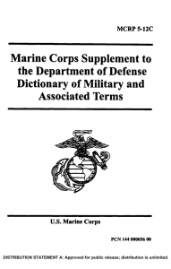 Marine Corps Supplement to the Department of Defense Dictionary of Military and
