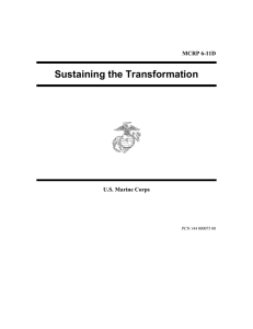 Sustaining the Transformation  MCRP 6-11D U.S. Marine Corps