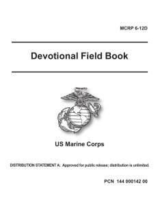 Devotional Field Book US Marine Corps MCRP 6-12D PCN  144 000142 00