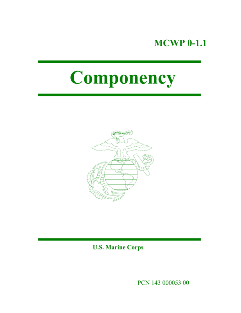 Componency MCWP 0-1.1 U.S. Marine Corps PCN 143 000053 00