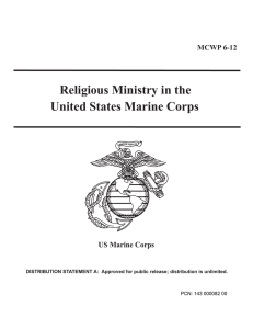 Religious Ministry in the United States Marine Corps MCWP 6-12 US Marine Corps