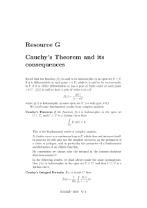 Resource G Cauchy’s Theorem and its consequences