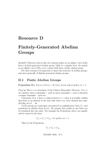 Resource D Finitely-Generated Abelian Groups