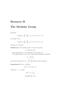 Resource H The Modular Group