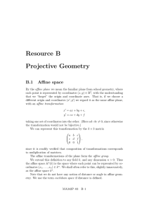 Resource B Projective Geometry B.1 Affine space