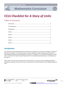 A Story of Units Mathematics Curriculum P-5 Table of Contents: