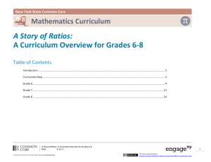 A Story of Ratios: A Curriculum Overview for Grades 6-8 Mathematics Curriculum 6-8
