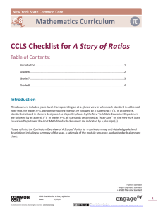 A Story of Ratios Mathematics Curriculum 6-8