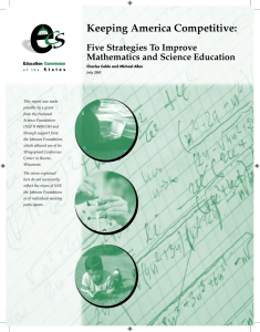 Keeping America Competitive: Five Strategies To Improve Mathematics and Science Education