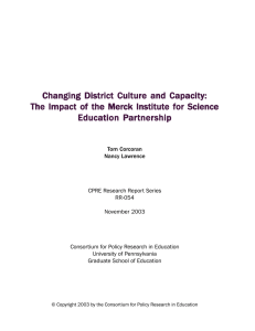 Changing District Culture and Capacity: